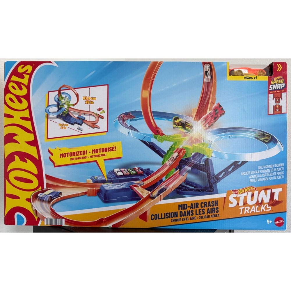 HOT WHEELS STUNT TRACKS/MID-AIR CRASH MOTORIZED PLAYSET/MATTEL/NEW/MSHWST082026 - Picture 2 of 4